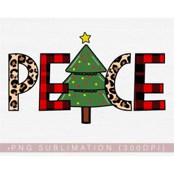 Peace Png, Christmas Tree Png, Christmas Png Clipart Sublimation Shirt Design Print, Christmas Peace Png, Digital 300 DP
