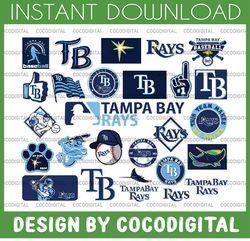 27 Files Tampa Bay Rays Svg Cut Files, Baseball Clipart, Cricut Tampa, Bay, Rays svg, Cutting Files, MLB svg, Clipart