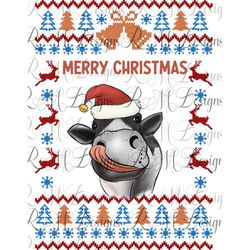 Cute Xmas Cow Png, Merry Xmas Ugly Sweater png Ugly Sweater T shirt, Ugly Sweater Sweat Shirt png, Christmas png, Christ