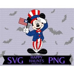 Patriotic mouse SVG, easy cut file for Cricut, layered by colour