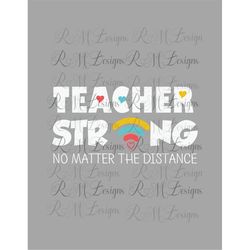 Teacher Strong, No Matter the Distance, teacher of tiny humans, teacher be sign, teacher banner SVG, PNG. JPG Instant do