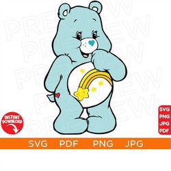 wish bear svg png pdf care bear svg, bear care svg, cute bear svg, bear png, cute bear svg cut file cricut, silhouette