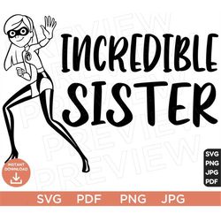 Incredible Sister SVG Violet Parr The incredibles SVG Disneyland Ears Clipart Layered By Color Svg clipart SVG, Cut file