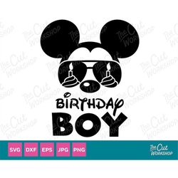 Mickey Birthday Boy Mickey Aviators Sunglasses Glasses Ears Mouse | SVG Clipart Digital Download Sublimation Cricut Cut