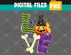 Love Scottish Terrier Pumpkin Halloween PNG, Digital Download