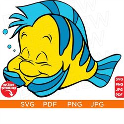 The Mermaid Vector Svg, Flounder SVG, Minnie, Mouse, Head, Icon, Ears, Tshirt, Cut File, SVG, Iron on, Transfer, Disneyl