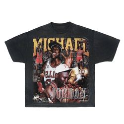 Vintage 90s Basketball Bootleg Style T-Shirt | Michael Jordan Graphic Tee | Retro Basketball Shirt | Unisex Oversized Wa