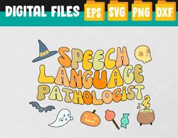Speech L-anguage P-athology Retro Halloween Speech Therapy Svg, Eps, Png, Dxf, Digital Download