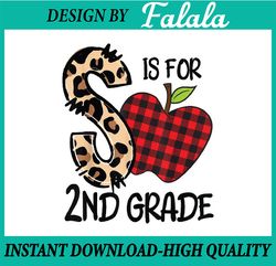 Cute Leopard S Is For 2nd Grade Teacher Back To School Png, First Day Of School Png, Back To School Png, Digital Downloa