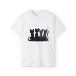 Black Cat Halloween Shirt, Cute Halloween Shirt, Halloween Cat Shirt, Black Cat Shirt