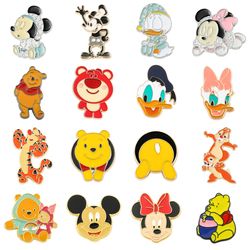Mickey Minnie Enamel Pin Kawaii Cartoon Donald Duck Pooh Bear Chip Dale Metal Badge Brooch Jacket Jeans Lapel Pin