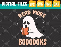 Read More Booooooks Cute Ghost Read More Boooooks Halloween Svg, Eps, Png, Dxf, Digital Download
