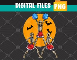 Cheerleading Skeleton Halloween Cheer Skeleton Cheerleader PNG, Digital Download