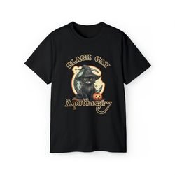 Black Cat Apothecary Shirt, Halloween Shirt, Halloween Cat Shirt, Spooky Season, Witchy Shirt