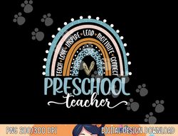 Preschool Teacher Leopard Rainbow First Day Of School  png, sublimation copy