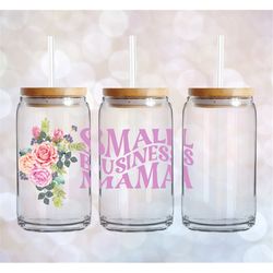 Small Business Mama PNG, 16oz Can Glass, Small Business PNG Sublimation, Libbey Beer Glass PNG Sublimation Download