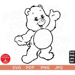Care bears SVG PNG PDF Rainbow Bear svg, Bear Care svg, Happy bear svg, Angry bear svg, Bear png, Cute Bear Svg Cut file