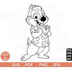 Dale Vector Svg Chip and Dale Ears SVG, Chip 'N Dale Rescue Rangers Disneyland Ears Svg clipart SVG Cut file Cricut Silh