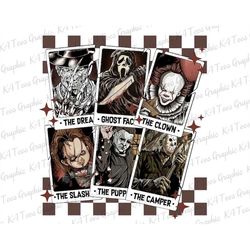 Retro Halloween Characters Tarot Card PNG, Retro Halloween Png, Horror Characters PNG, Tarot Decks Png, Trendy Shirt Des