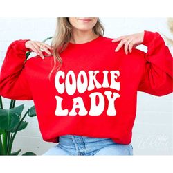 Cookie Lady Svg, Retro Groovy Wavy, Trendy Svg, Baking Svg, SVG Files For Cricut, Digital Download