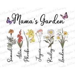Personalized Mama's  Garden Png, Birth Month Flowers Clipart, Mother's Day Png, Personalized Gift For Grandma Png, Custo