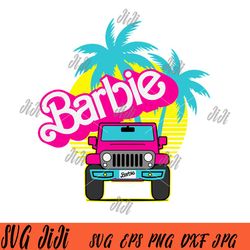 barbie car svg, summer pink doll girl svg, barbie girl pink car  svg