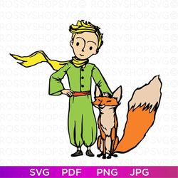 The Little Prince and the fox SVG, The Little Prince Svg, The Little Prince, Nursery Art, Le Petit Prince Art, Cut file