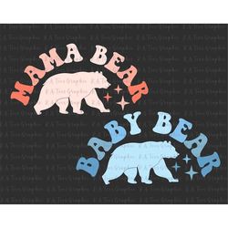 mama bear png, baby bear png, retro mama png, mom sublimation png, mama shirt design, mother's day png, mom life png