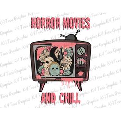 Horror Movies and Chill PNG, Horror Character Png, Retro Halloween, Horror Movies, Spooky Vibes Png, Halloween Killer Pn