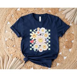 Daisy Shirt, Floral Daisy Shirt, Cute Smiley Shirt, Happy Face Shirt, Retro Daisy Shirt, Cute Daisy Shirt, Retro Happy F