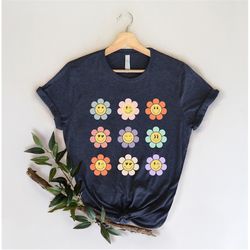 Retro Flower Shirt, Cute Flower Shirt, Flower Shirt, Smile Flower Shirt, Happy Face Shirt, Cute Face Shirt, Daisy Shirt,