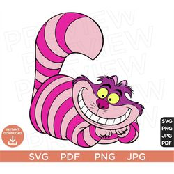 Cheshire Cat SVG Alice's Adventures in Wonderland clipart, Disneyland Ears clipart, cut file layered by color, Cut file