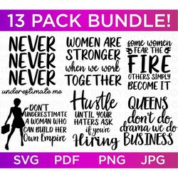 Boss Babe SVG Bundle, Boss Lady, Queen Svg, Business Woman SVG, Women Empowerment SVG, Girl Power, Motivational, Strong,