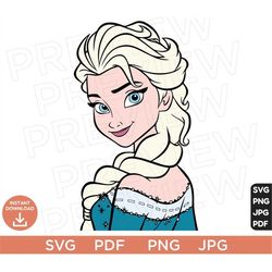 Frozen SVG Elsa Disneyland Ears, Princess SVG Png Clipart Layered By Color Svg clipart SVG, Cut file Cricut, Silhouette,