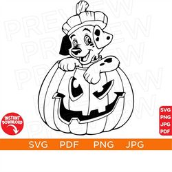 101 dalmatians pumpkin Halloween Svg, Dog Ears SVG Mouse png, Disneyland ears svg clipart SVG, cut file layered, Silhoue