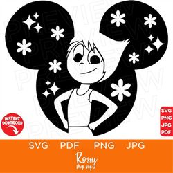 Joy Inside Out Head Disneyland Svg, Icon, Head, Digital, Stitch svg Ears svg png clipart, cricut design Svg, Cut file Cr