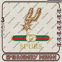 NBA San Antonio Spurs Gucci Embroidery Design, NBA Embroidery Files, NBA Spurs Embroidery, Machine Embroider