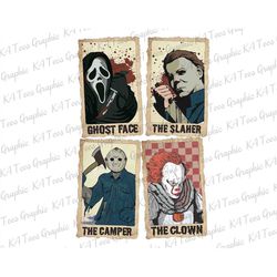 Retro Halloween Characters Tarot Card PNG, Retro Halloween Png, Horror Characters PNG, Tarot Decks Png, Trendy Shirt Des