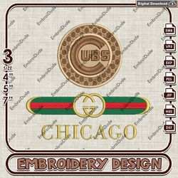 MLB Chicago Cubs Gucci Embroidery Design, MLB Team Embroidery Files, MLB Cubs Machine Embroidery, MLB Designs