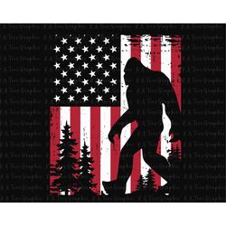 Big Foot American Flag SVG, America Svg, American Patriotic Sasquatch, 4th Of July Svg, Fourth Of July Png, Independence