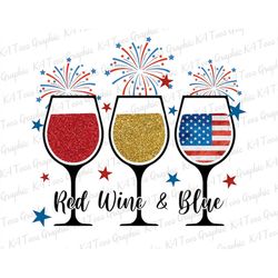 Red Wine Blue Png, Patriotic Wine Glass 4th Of July Png, Fourth Of July T Shirt Design, Independence Day Png, Sublimatio