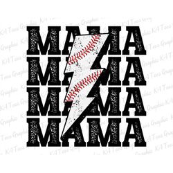 Baseball Mom PNG, Mama Png, Baseball Bolt Png, Mom Png, Baseball Png, Mama Lightning Bolt Png, Baseball Shirt Png, Subli