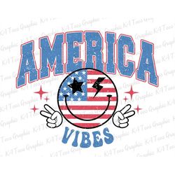 America Vibes PNG, Retro 4th Of July Png, Fourth Of July T Shirt Design, Independence Day Png, American Patriotic Png, S