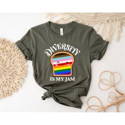 Diversity Is My Jam, Retro Pride Shirt, Rainbow Colors LGBTQ Shirt, Funny Gay Shirt, Queer Art Shirts, Trans Pride Tshir