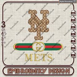MLB New York Mets Gucci Embroidery Design, MLB Team Embroidery Files, MLB Mets Machine Embroidery, MLB Design
