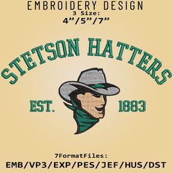 Stetson Hatters embroidery design, NCAA Logo Embroidery Files, NCAA Stetson Hatters, Machine Embroidery Pattern