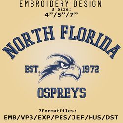 North Florida Ospreys embroidery design, NCAA Logo Embroidery Files, NCAA Ospreys, Machine Embroidery Pattern