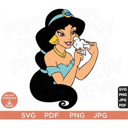 Jasmine SVG Aladdin png clipart, Princess Disneyland ears svg clipart SVG, cut file layered by color, Cut file Cricut, S