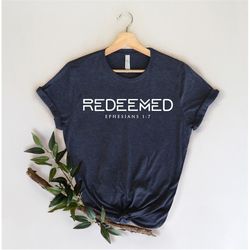 Christian Reedemed T Shirt, Unisex Christian Clothing, Bible Verse Christian Apparel, Unisex Christian Shirts, Blessed S