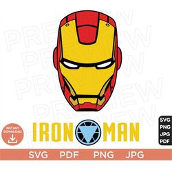Iron Man SVG Disneyland Ears Clipart Tony Stark Avengers Superheroes Svg, Cut File Layered Color, Cut file Cricut, Silho
